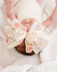 CLASSIC BOW: ivory mauve floral