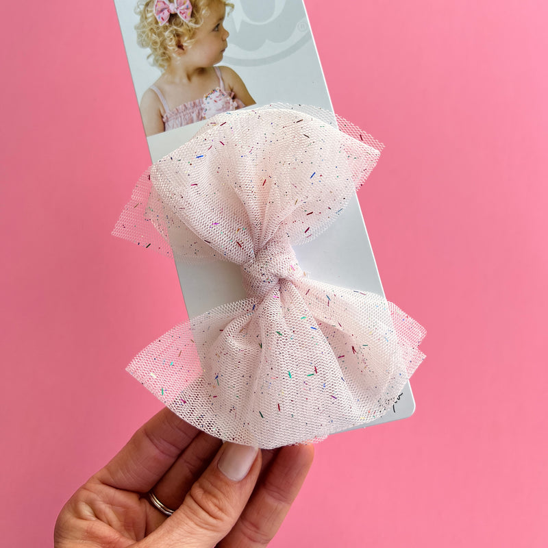 TULLE FAB® CLIP: pink tinsel