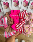SPLASH SWIM FAB: neon pink stripe
