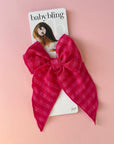 POINTED BIG BELLE CLIP: raspberry gingham