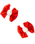 2PK NOVELTY BABY FAB® CLIPS: cherry/white pom