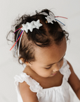 2PK NOVELTY SHOOTING STAR CLIPS: silver / red, white & blue