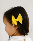 2PK BABY FAB CLIPS: canary-Baby Bling Bows