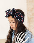 Soft Nylon Headband Printed Fab Style One Size: skull n rose-Baby Bling Bows
