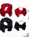 Soft Velvet Nylon Fab-bow-lous Headband One Size: black-Baby Bling Bows