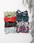 Soft Printed Nylon Knot Headband with Trim One Size: ho-ho bow-Baby Bling Bows