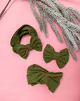 Soft Nylon Headband Patterned Shabby Knot One Size: hunter/red dot-Baby Bling Bows