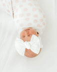 Soft Nylon Headband Cable Knit Knot Style One Size: white-Baby Bling Bows