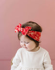 Soft Printed Nylon Headband One Size: red bough-Baby Bling Bows