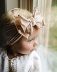 Soft Nylon/Spandex Headband Fab-BOW-Lous Style One Size: petal-Baby Bling Bows