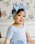 Soft Nylon/Spandex Headband FAB-BOW-LOUS One Size: dusty blue-Baby Bling Bows