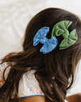 2 Pack Spandex/Nylon Baby Fab Clips One Size: hunter-Baby Bling Bows