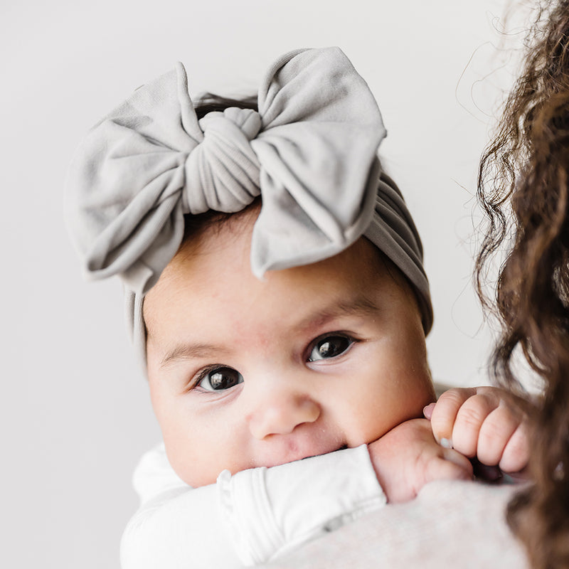 FAB-BOW-LOUS®: grey | Bow for Baby Girl