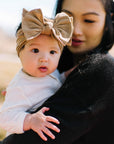 Soft Nylon/Spandex Headband Fab-BOW-Lous Style One Size: latte-Baby Bling Bows