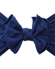 Soft Nylon/Spandex Headband Fab-BOW-Lous Style One Size: navy-Baby Bling Bows