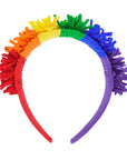 FRINGE HARD HEADBAND: primary rainbow