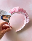 CHIFFON FLOWER HARD HEADBAND: pink