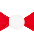 LUXE FUR POM: cherry/white