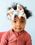 Soft Nylon Headband Printed FAB-BOW-LOUS One Size: just peachy-Baby Bling Bows