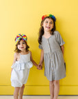 FRINGE HARD HEADBAND: primary rainbow