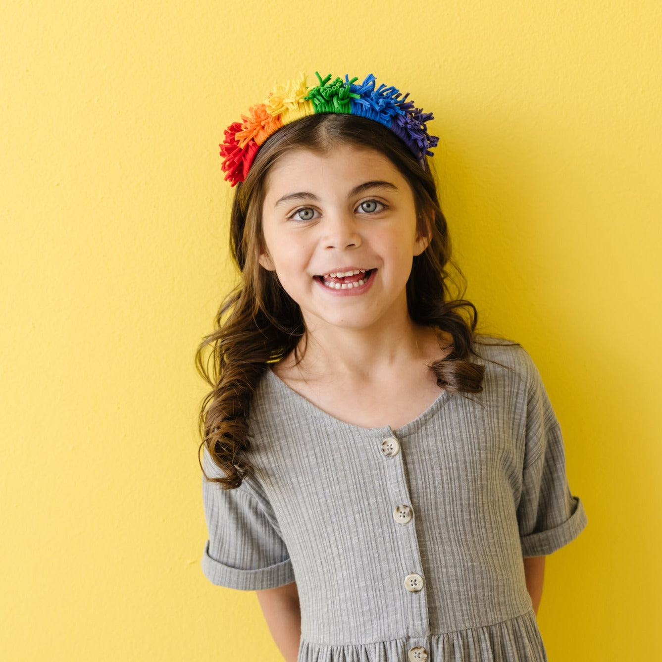 FRINGE HARD HEADBAND: primary rainbow – Baby Bling Bows display picture 3