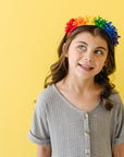 FRINGE HARD HEADBAND: primary rainbow