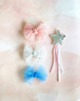 2 Pack Soft Tulle Baby Fab Clips: princess white-Baby Bling Bows