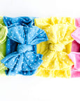 SHAB-BOW-LOUS: denim dot-Baby Bling Bows
