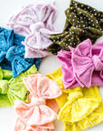 Soft Nylon/Spandex Dot Pattern Headband SHAB-BOW-LOUS One Size: artichoke dot-Baby Bling Bows