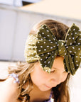 Soft Nylon/Spandex Dot Pattern Headband SHAB-BOW-LOUS One Size: artichoke dot-Baby Bling Bows