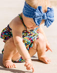 SHAB-BOW-LOUS: denim dot-Baby Bling Bows