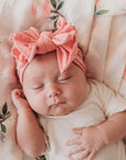 Soft Nylon/Spandex Dot Pattern Headband SHAB-BOW-LOUS One Size: zinnia/pink dot-Baby Bling Bows
