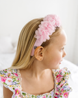 CHIFFON FLOWER HARD HEADBAND: pink