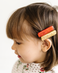 2PK GLITTER BAR CLIPS: glitter metallic gold