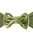 VELVET KNOT: peridot-Baby Bling Bows