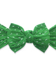 PATTERNED SHABBY KNOT: kelly green-Baby Bling Bows