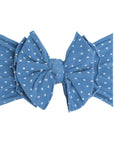 SHAB-BOW-LOUS: denim dot-Baby Bling Bows