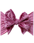 VELVET FAB: crushed mauve-Baby Bling Bows