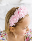 CHIFFON FLOWER HARD HEADBAND: pink