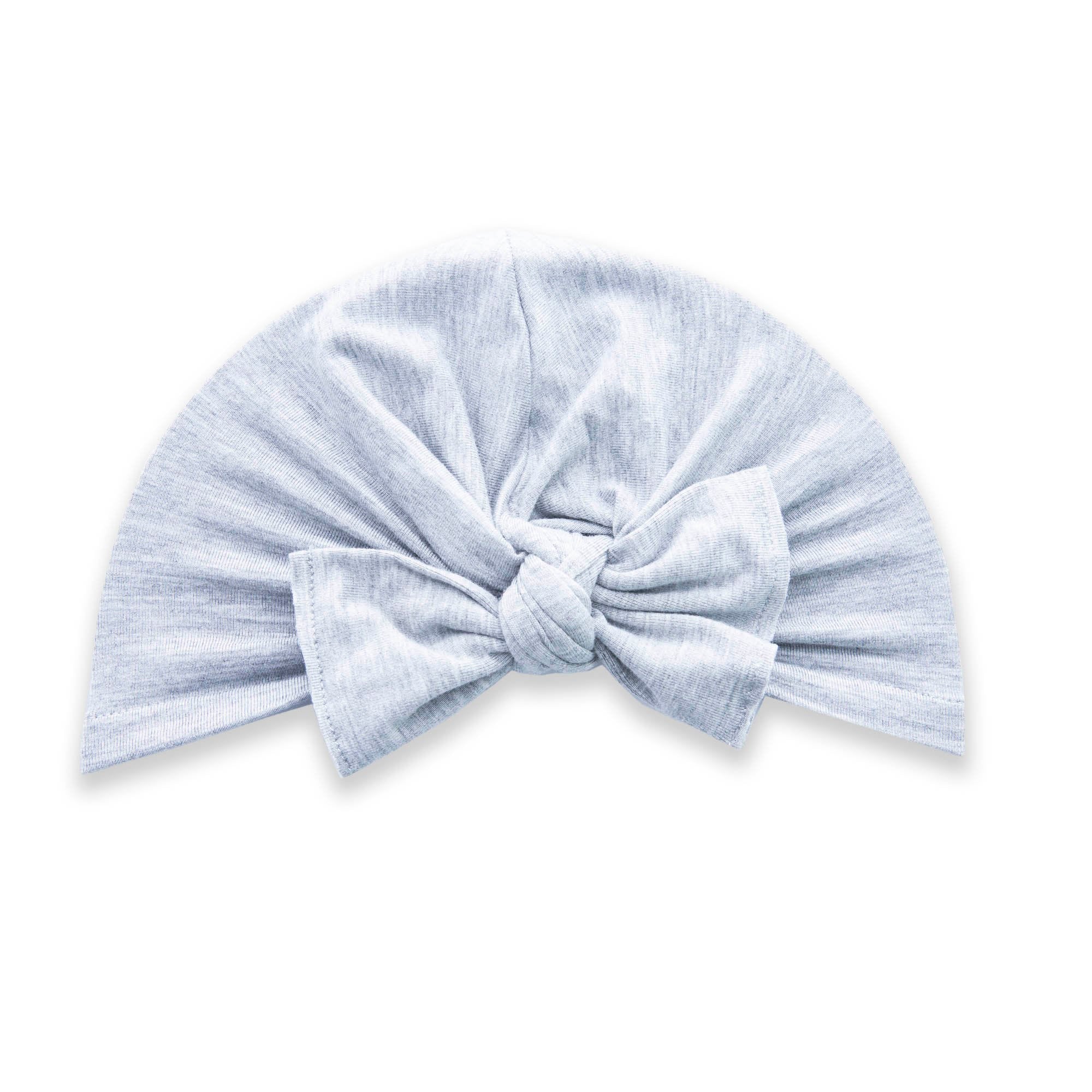 KNOT TURBAN: heather grey – Baby Bling Bows