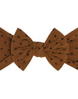 Soft Nylon Headband Patterned Shabby Knot One Size: saddle/black dot-Baby Bling Bows