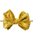 VELVET FAB SKINNY: blush/crushed medallion-Baby Bling Bows