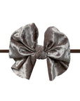 Soft Nylon Skinny Headband Velvet FAB-BOW-LOUS One Size: brown/crushed mushroom-Baby Bling Bows