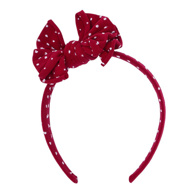 Nylon/Spandex Dot Pattern HARD HEADBAND SHAB-BOW-LOUS One Size: ruby dot-Baby Bling Bows