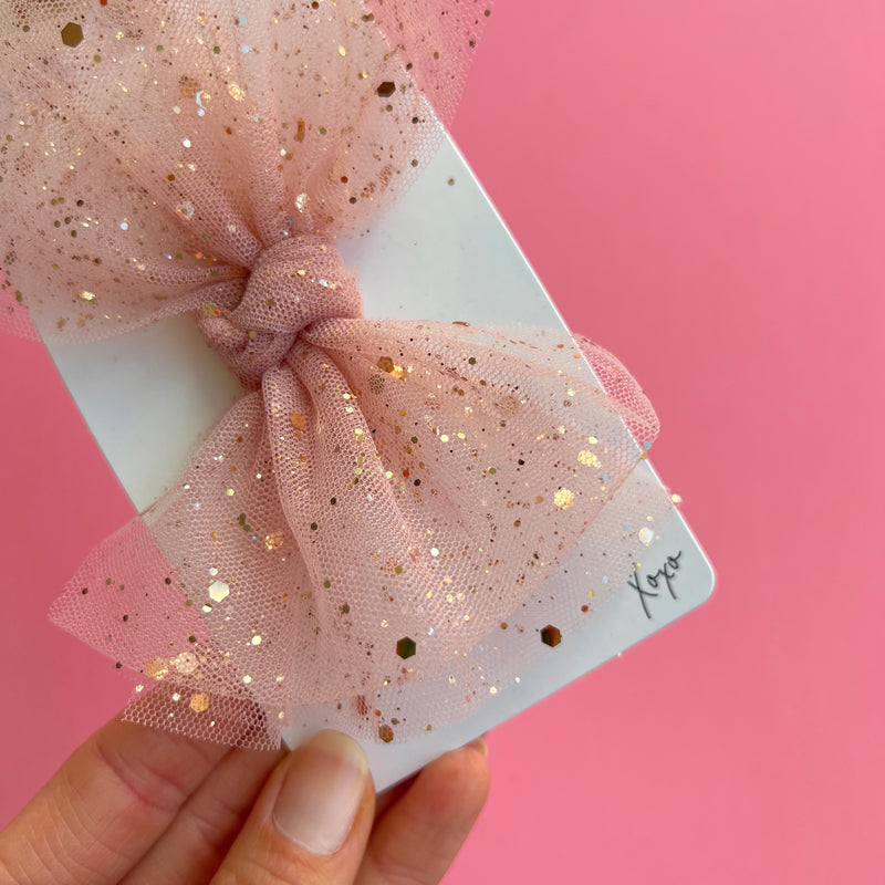 TULLE FAB® CLIP: glitter mauve