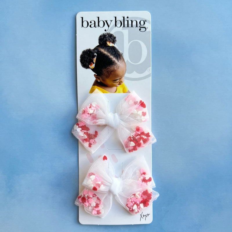 2PK SHAKER BABY BLOOM CLIPS: heartfetti