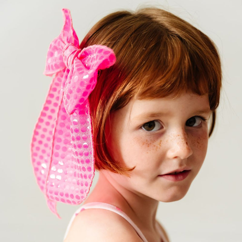 BIG BELLE CLIP: neon pink bubble dot