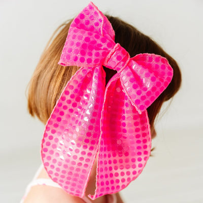 BIG BELLE CLIP: neon pink bubble dot