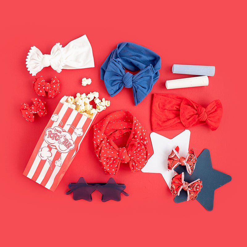 2PK PRINTED BABY FAB CLIPS: red bandana