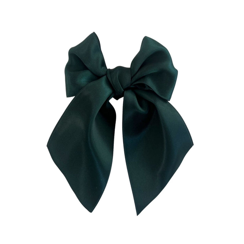 SATIN BELLE CLIP: forest green